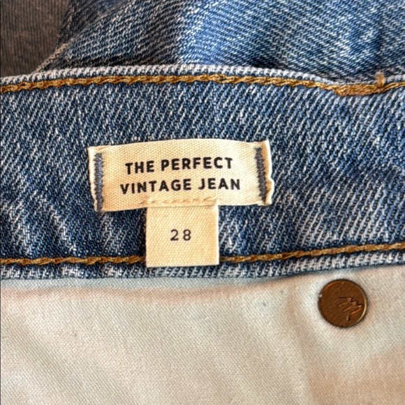 Madewell The Perfect Vintage Jean Blue Ankle Cropped Raw Hem Size 28 - Picture 9 of 11